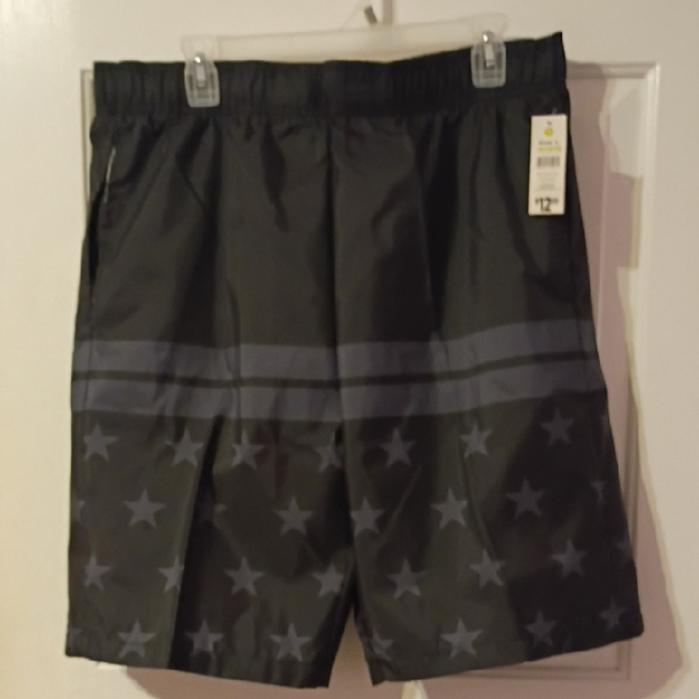 Men's Black Star Pattern Swim Trunks